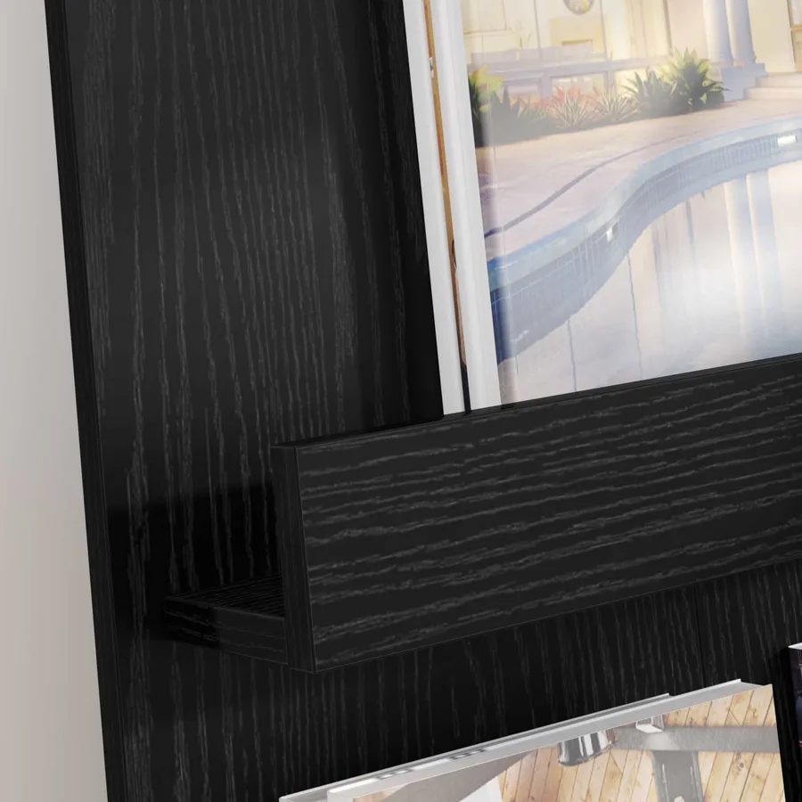 Étagère à magazines avec étagère Chêne noir 51 x 11 x 102 cm - 4