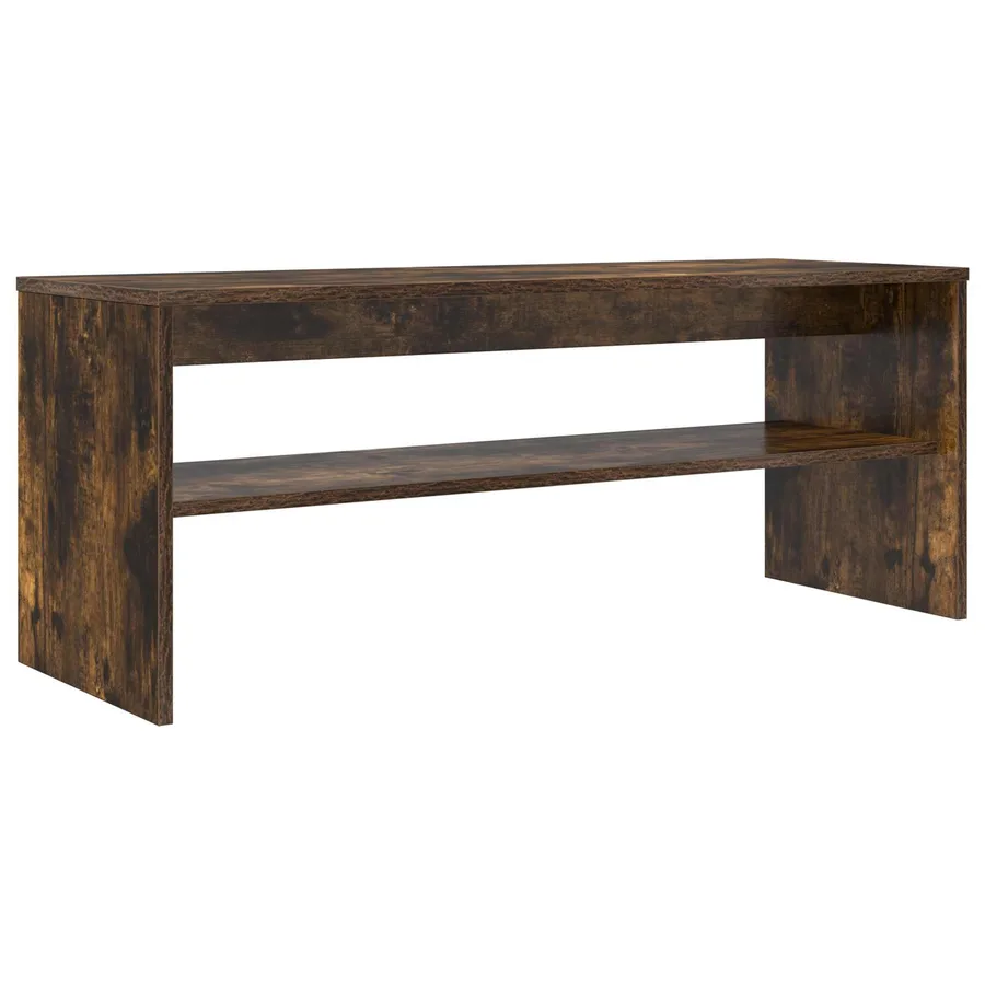 Meuble TV Chêne fumé 100 x 35 x 40 cm Bois d'ingénierie - 2