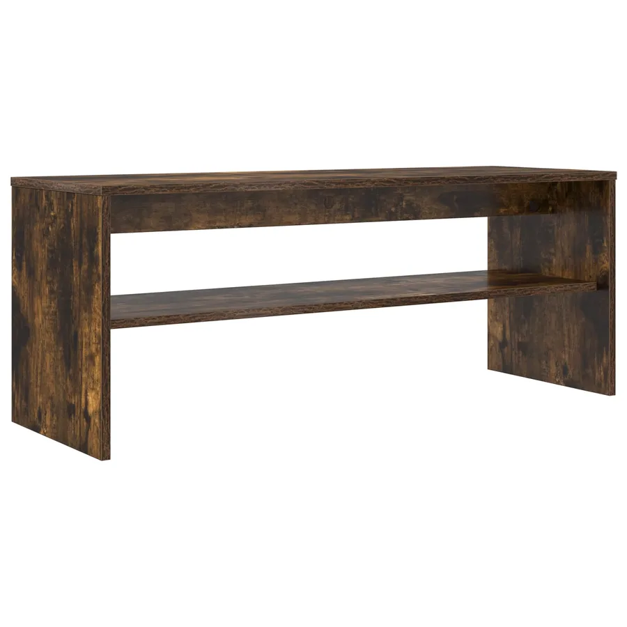 Meuble TV Chêne fumé 100 x 35 x 40 cm Bois d'ingénierie - 7