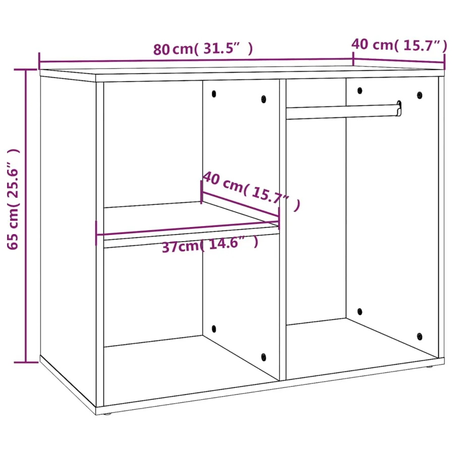 Armoire de dressing Blanc 80x40x65 cm Bois d'ingénierie
