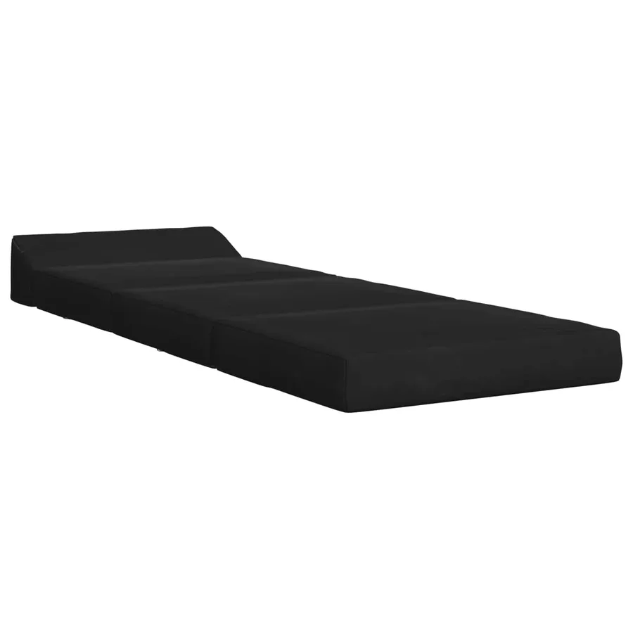 Canapé-lit pliable Noir 200 x 70 x 10 cm Velours - 2