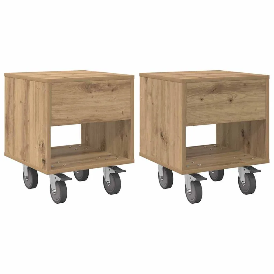 Table de chevet 2 pc Chêne artisanal 40,5 x 40 x 48 cm - 2