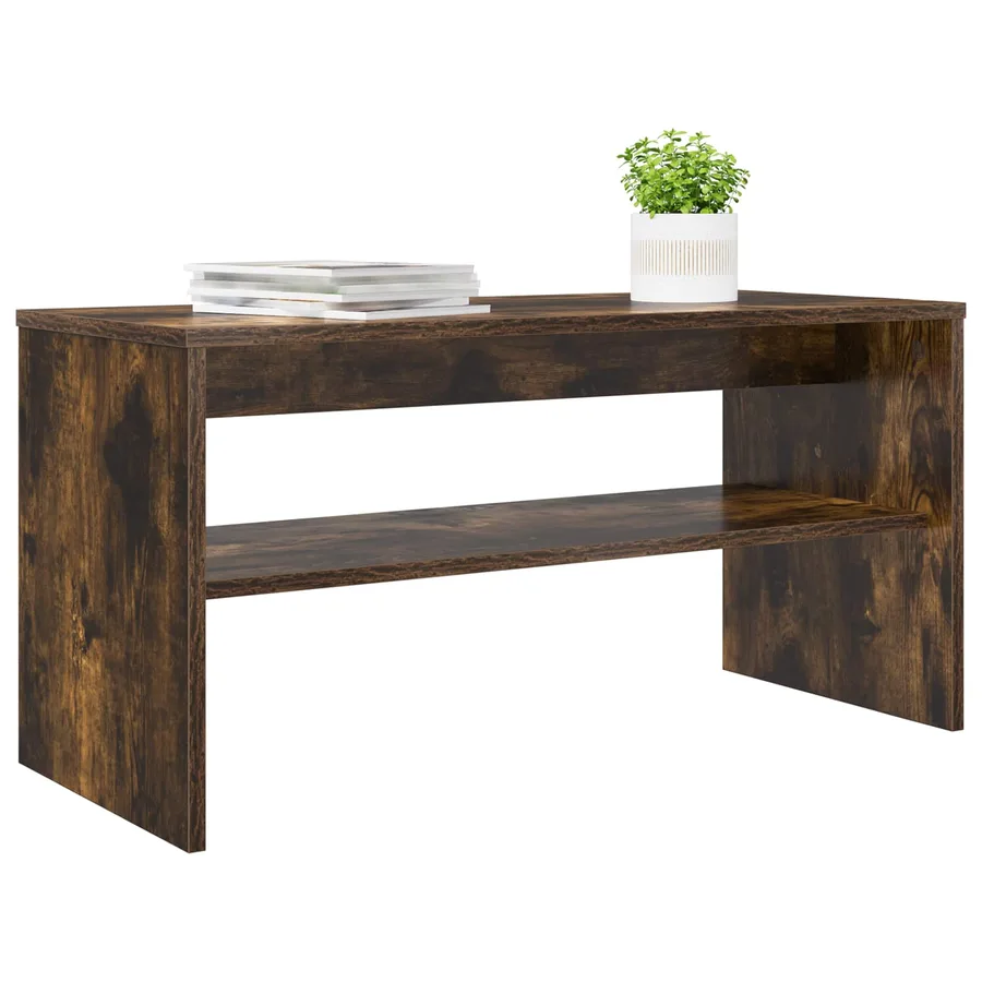 Meuble TV Chêne fumé 80 x 35 x 40 cm Bois d'ingénierie - 3