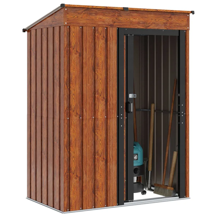 Cabanons de jardin Marron 137 x 81 x 180 cm Métал - 3