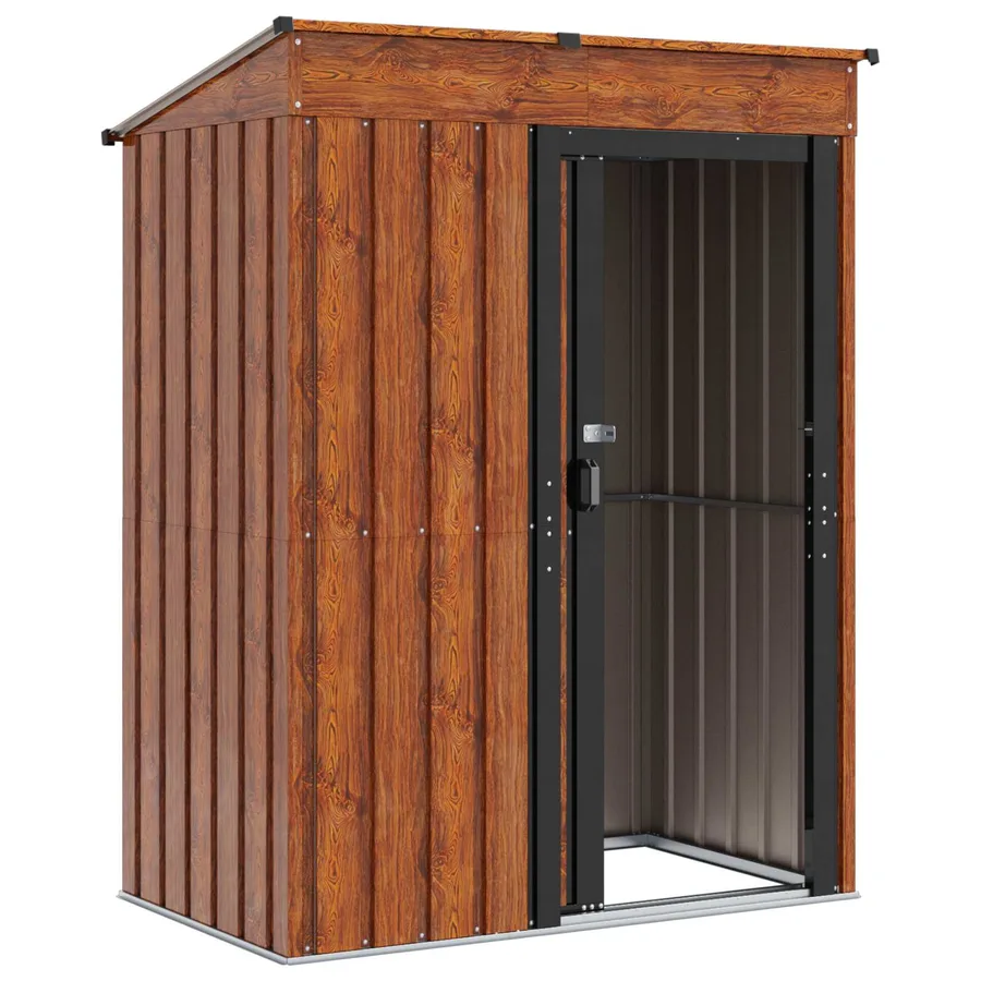 Cabanons de jardin Marron 137 x 81 x 180 cm Métал - 5