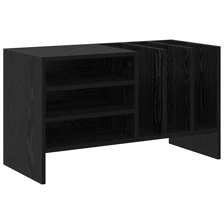 Meuble à vinyles Chêne noir 78,5 x 35 x 45 cm Bois d'ingénierie - 2