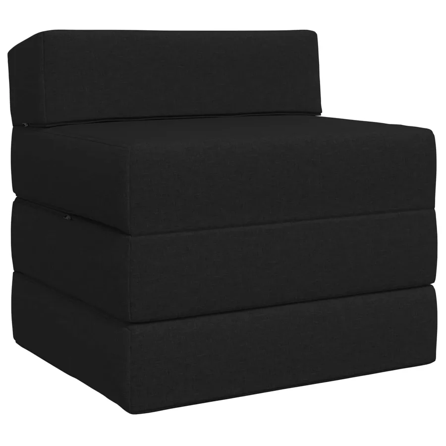 Canapé-lit pliable Noir 200 x 70 x 15 cm Tissu - 2