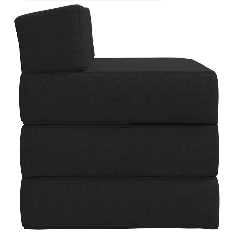 Canapé-lit pliable Noir 200 x 70 x 15 cm Tissu - 4