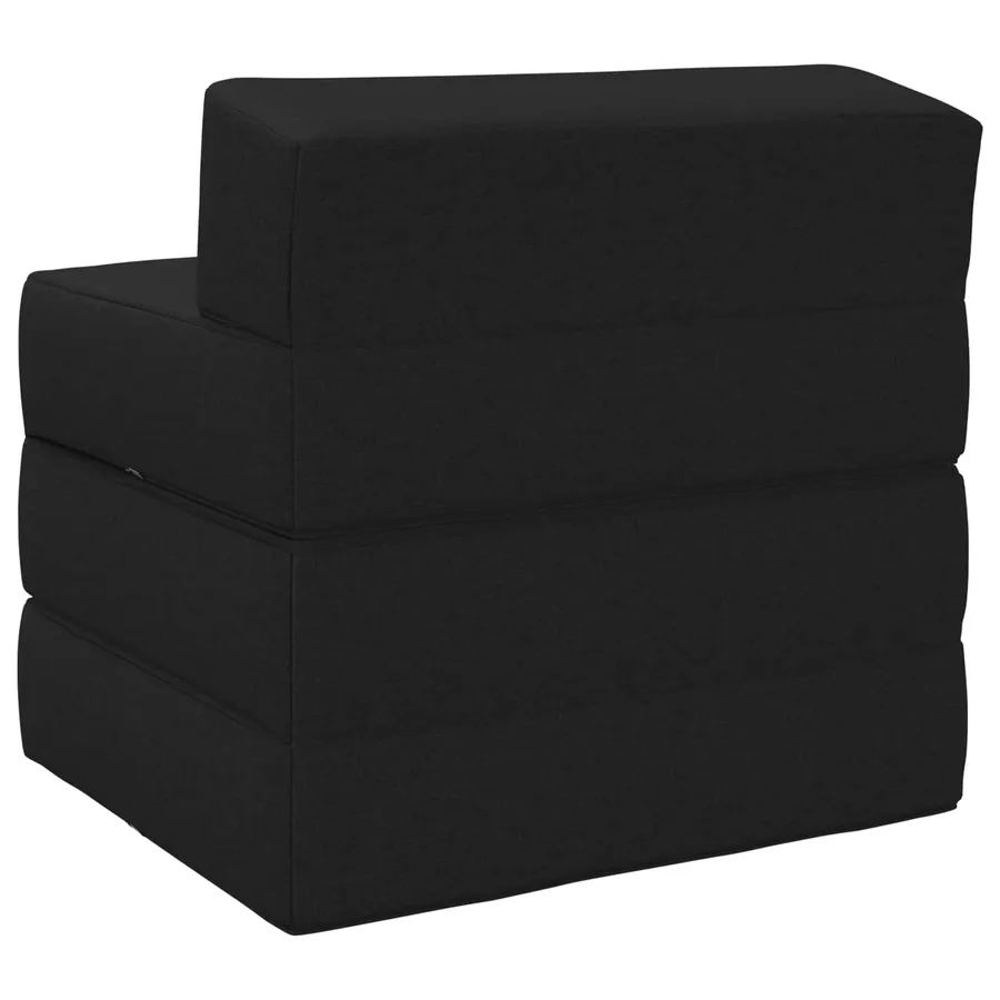 Canapé-lit pliable Noir 200 x 70 x 15 cm Tissu - 5