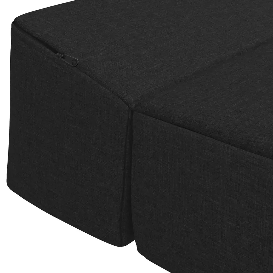 Canapé-lit pliable Noir 200 x 70 x 15 cm Tissu - 6