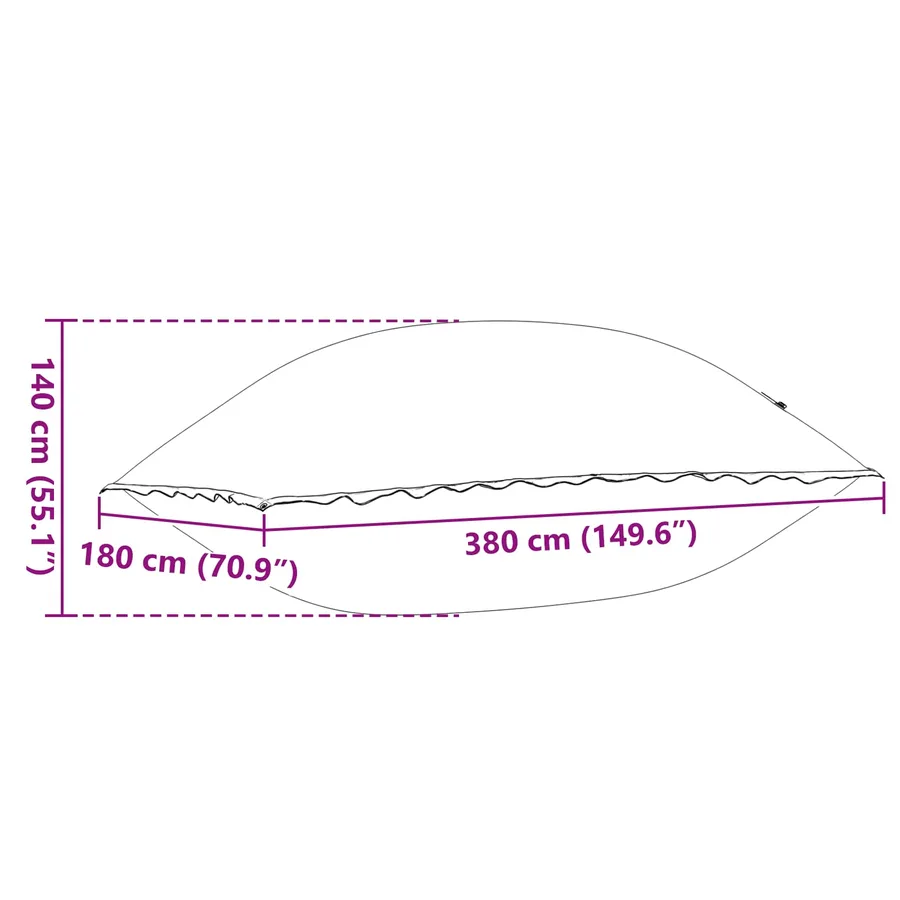 Coussin de piscine d'hiver Bleu 380 x 180 x 140 cm PVC - 8