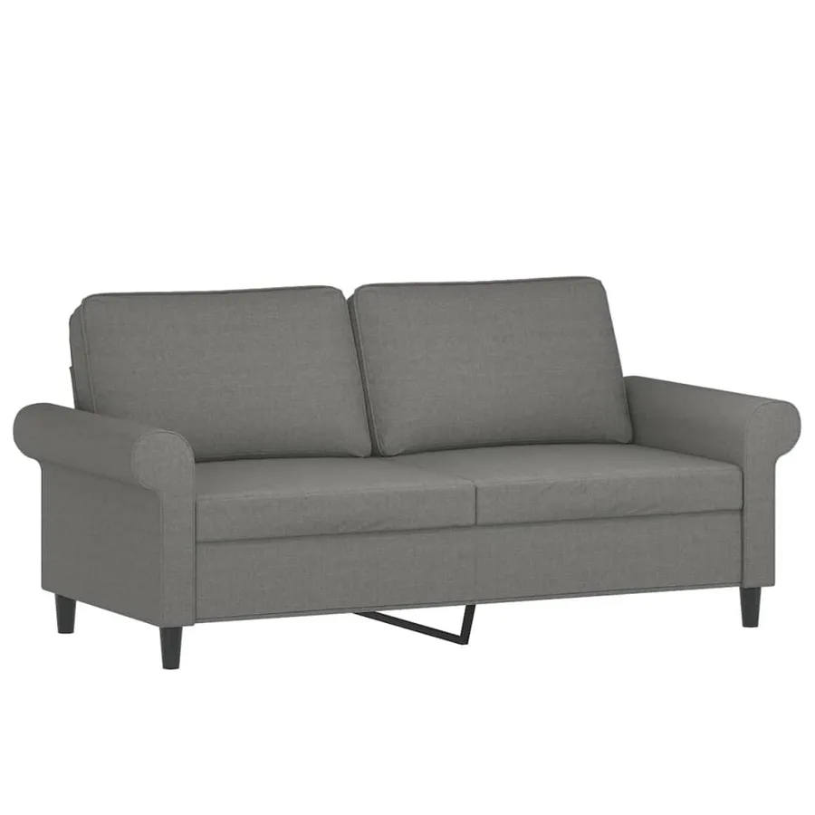 Canapé à 2 places Gris foncé 140 cm Tissu - 2