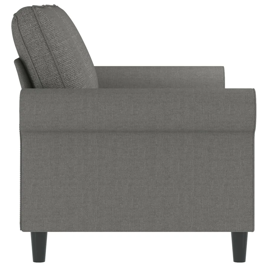 Canapé à 2 places Gris foncé 140 cm Tissu - 4