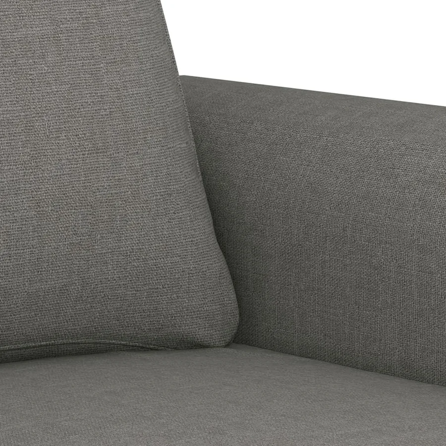 Canapé à 2 places Gris foncé 140 cm Tissu - 6