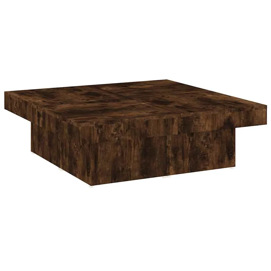 Table basse Chêne fumé 90x90x28 cm Bois d'ingénierie - 2