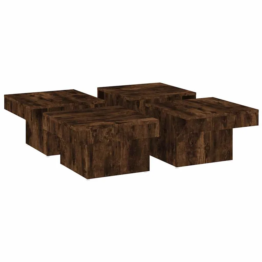 Table basse Chêne fumé 90x90x28 cm Bois d'ingénierie - 4