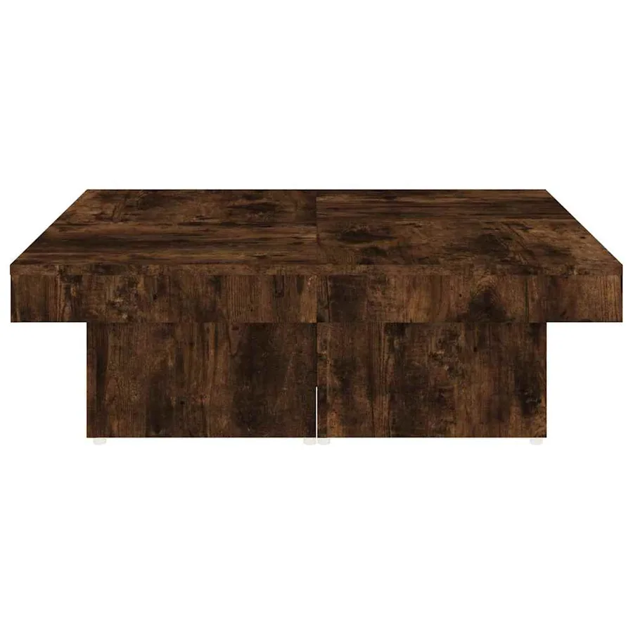 Table basse Chêne fumé 90x90x28 cm Bois d'ingénierie - 5