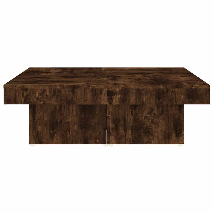 Table basse Chêne fumé 90x90x28 cm Bois d'ingénierie - 6