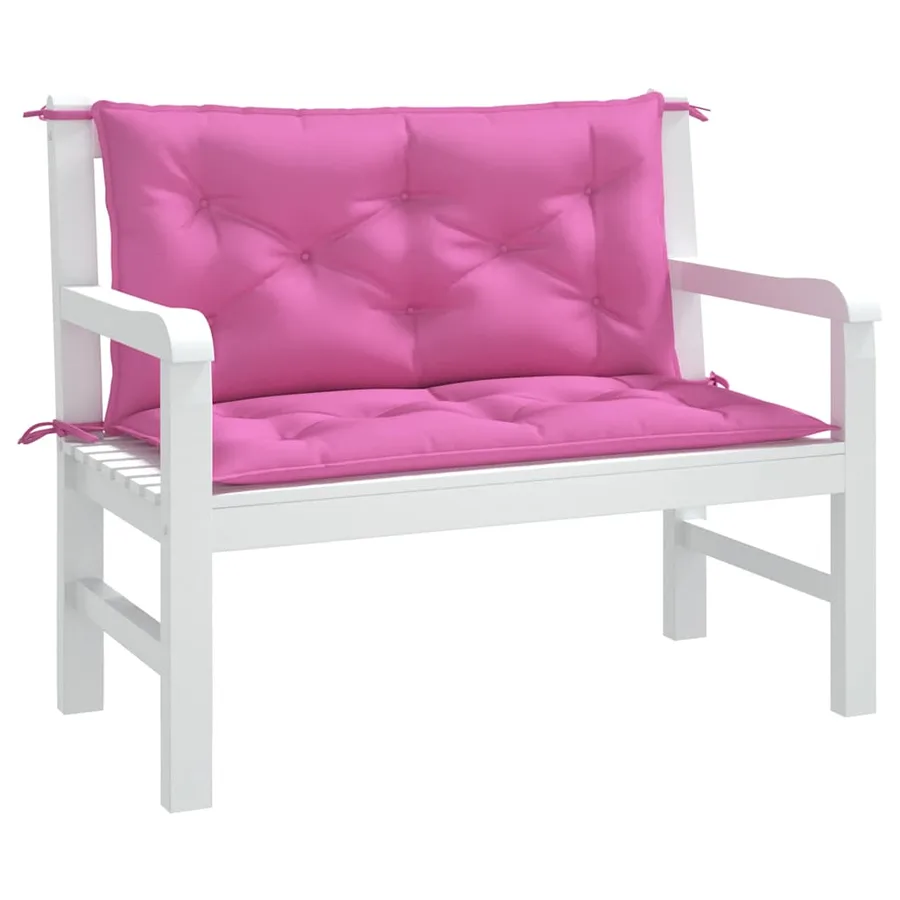 Coussins de banc de jardin lot de 2 rose 100x50x7 cm tissu - 4