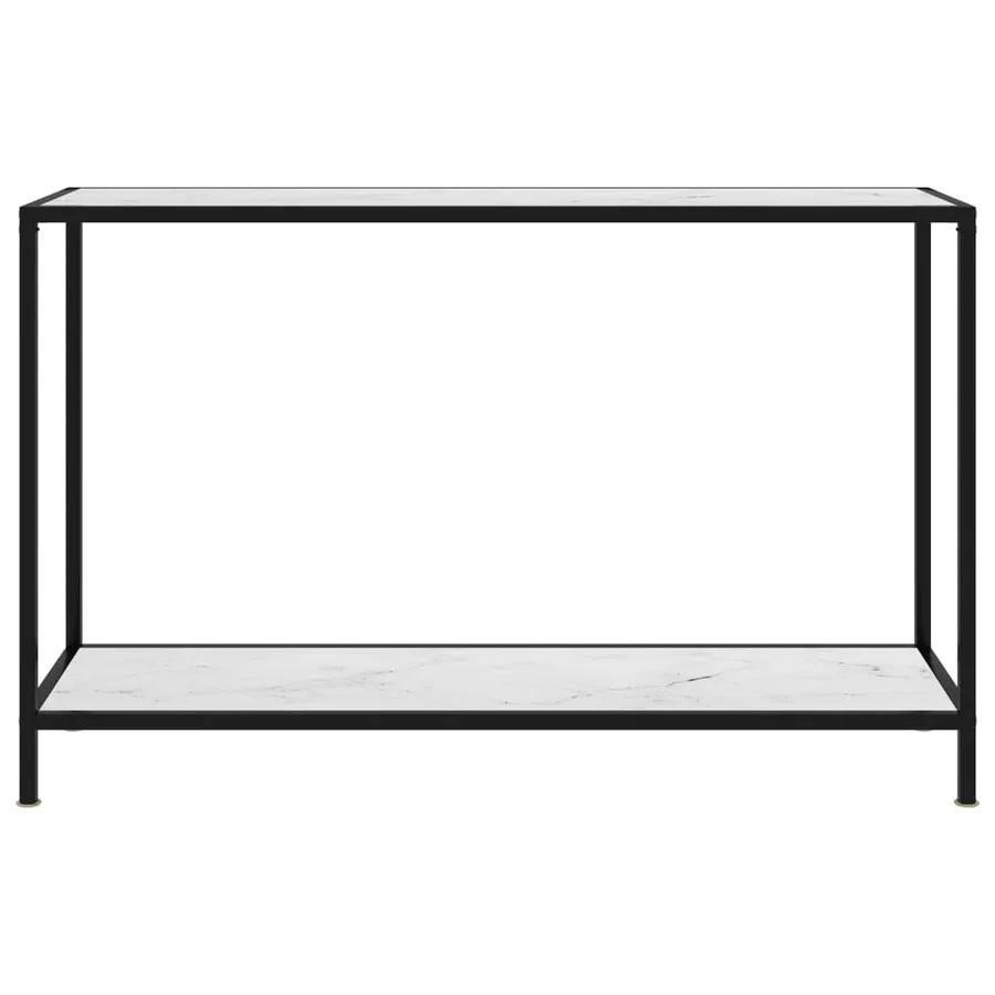 Table console Blanc 120x35x75 cm Verre trempé - 2