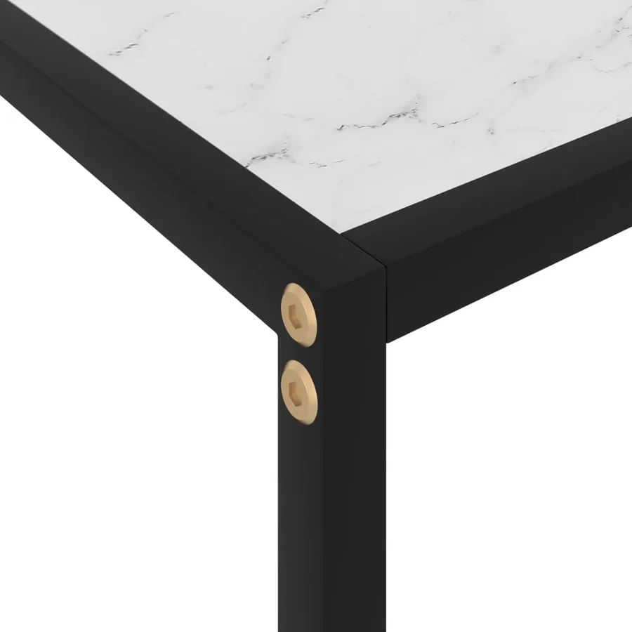 Table console Blanc 120x35x75 cm Verre trempé - 5