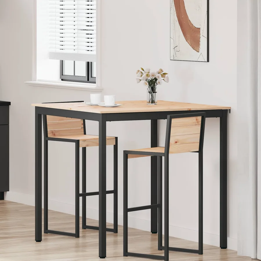Table de bar Naturel 110 x 110 x 105 cm Bois de pin massif