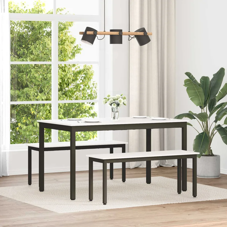 banc Blanc 110 x 35 x 45 cm Bois de pin massif