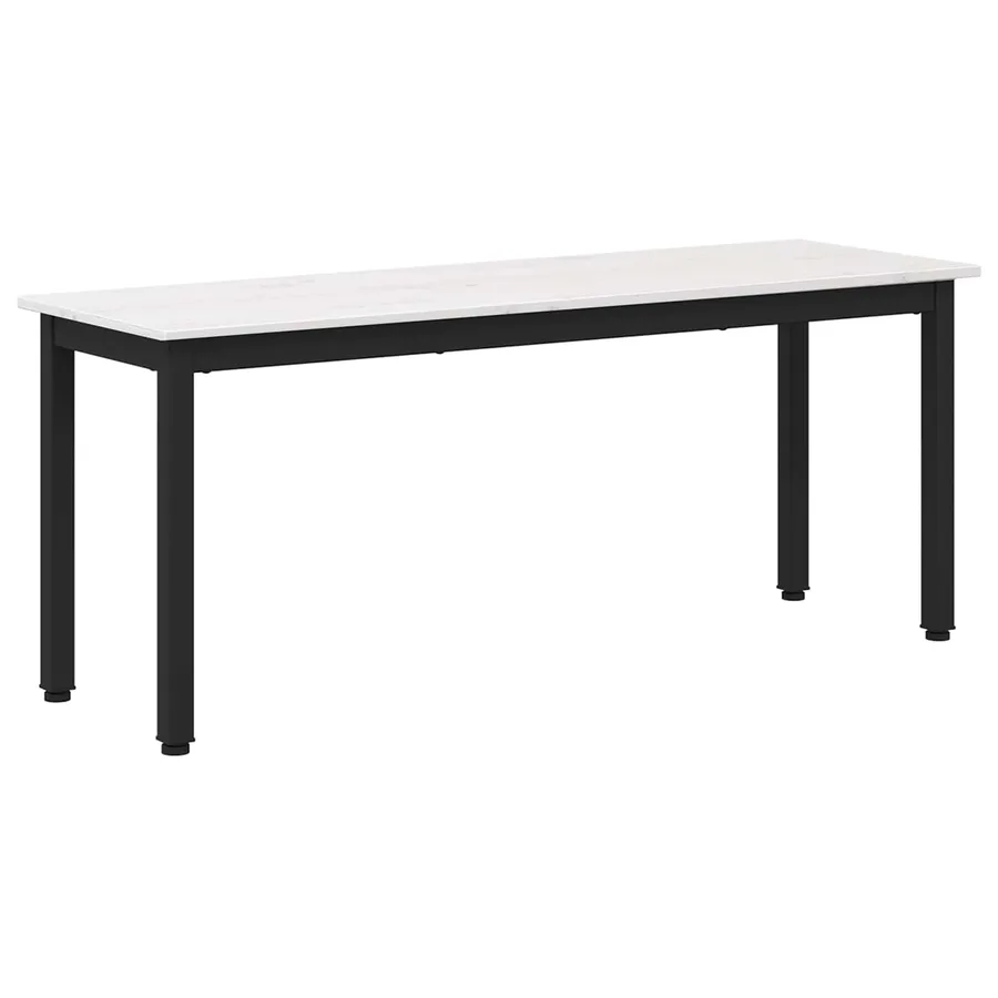 banc Blanc 110 x 35 x 45 cm Bois de pin massif - 2