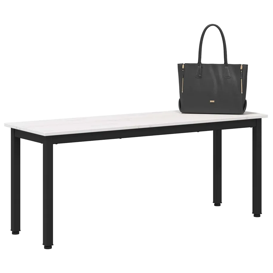 banc Blanc 110 x 35 x 45 cm Bois de pin massif - 3