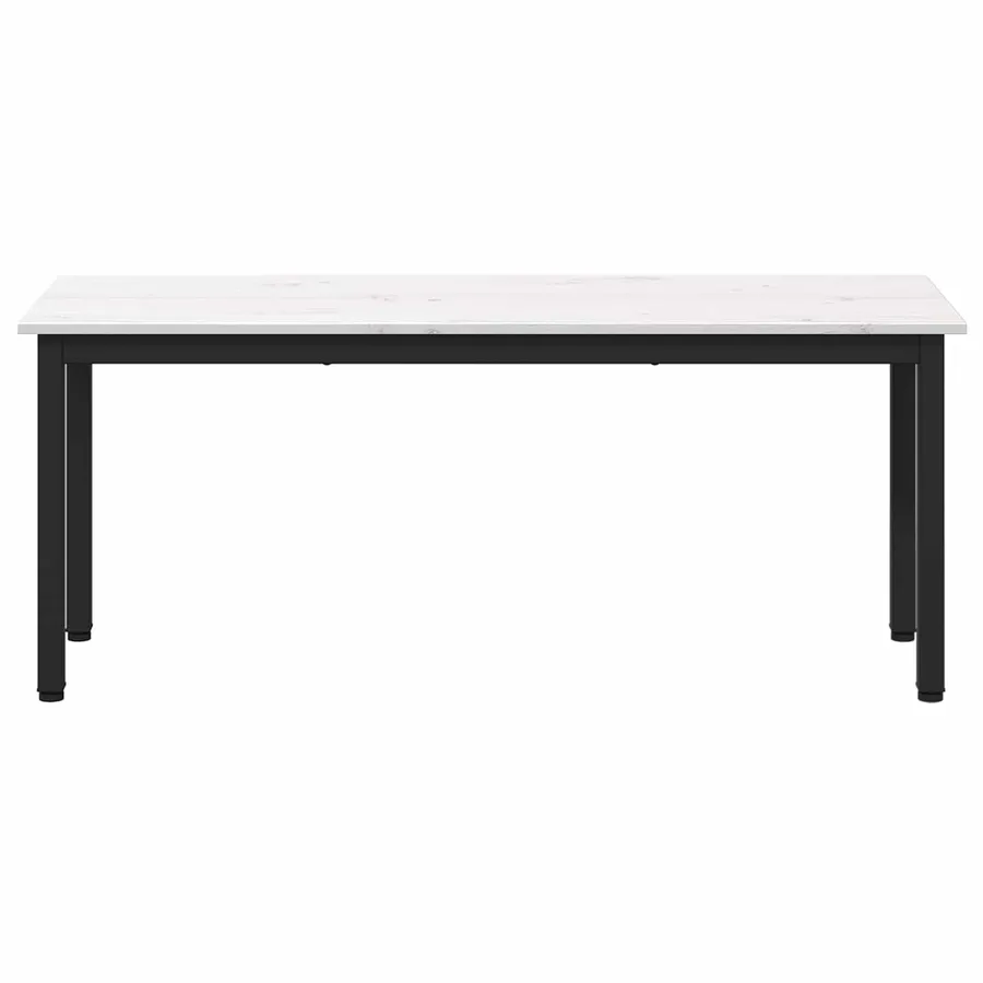 banc Blanc 110 x 35 x 45 cm Bois de pin massif - 5