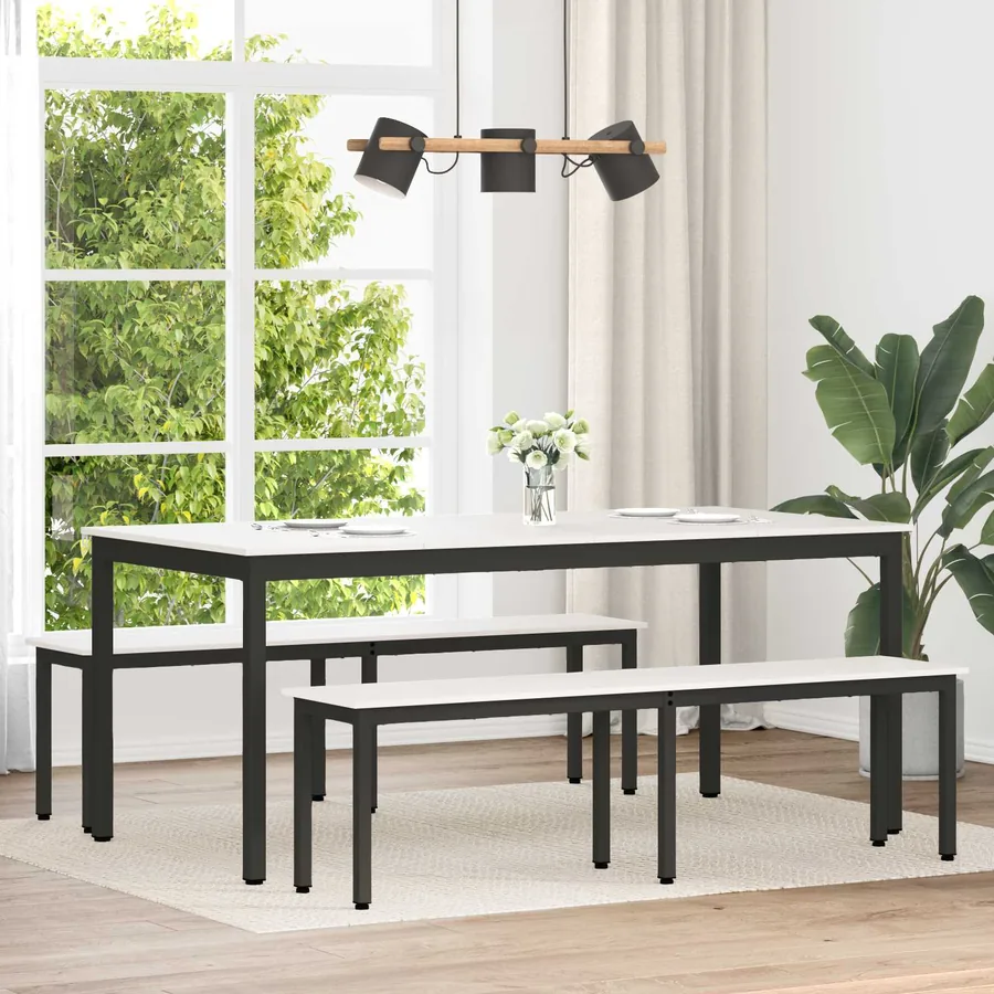 banc Blanc 160 x 35 x 45 cm Bois de pin massif