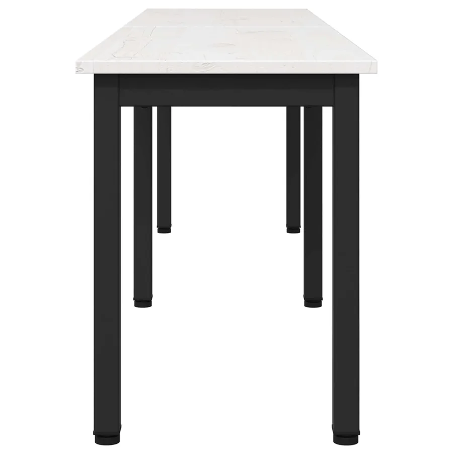 banc Blanc 160 x 35 x 45 cm Bois de pin massif - 6