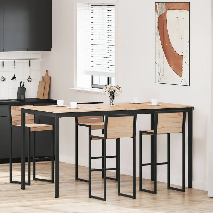 Table de bar Naturel 200 x 100 x 105 cm Bois de pin massif