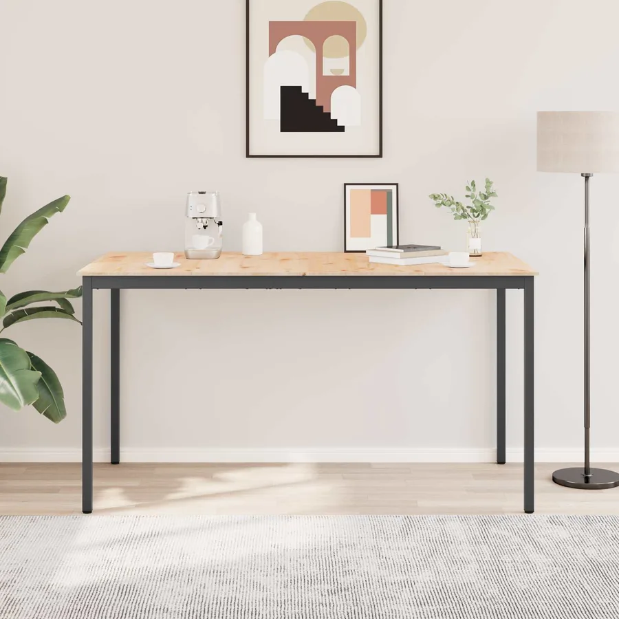 Table de bar Naturel 200 x 100 x 105 cm Bois de pin massif - 4