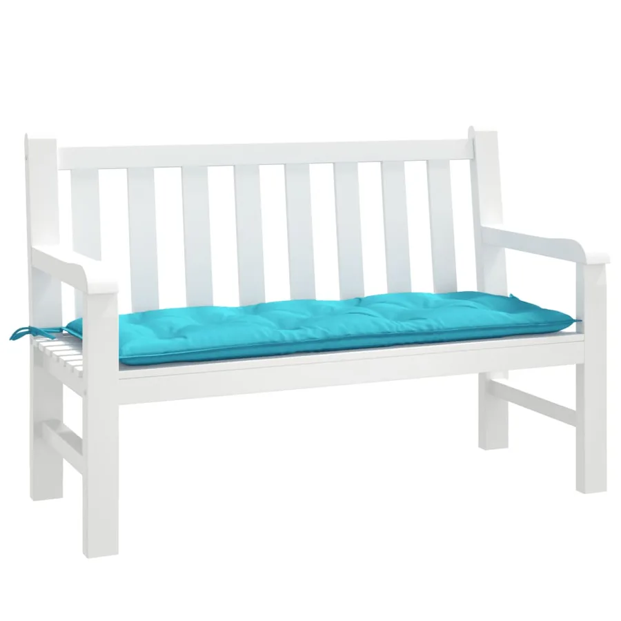 Coussin de banc de jardin turquoise 120x50x7 cm tissu - 3