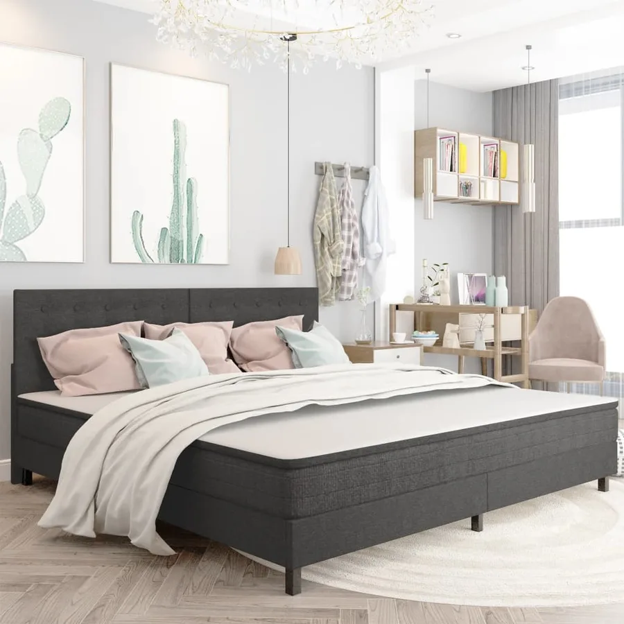 Tête de lit touffetée Gris foncé Tissu 200x200 cm - 2