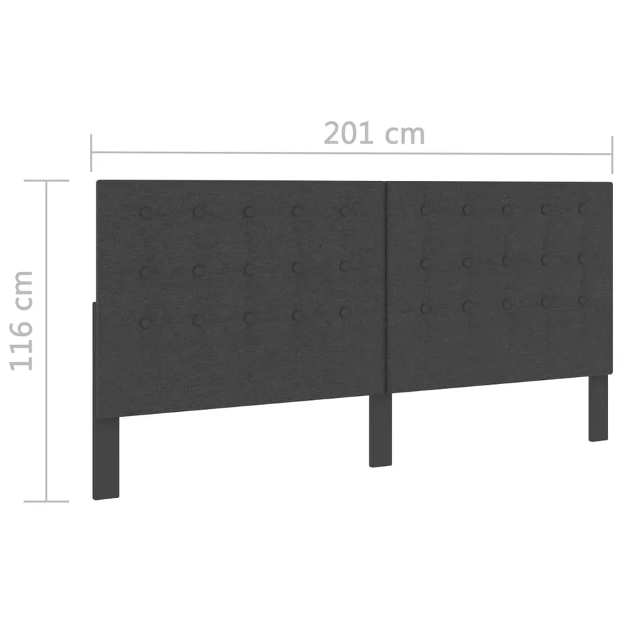 Tête de lit touffetée Gris foncé Tissu 200x200 cm - 6