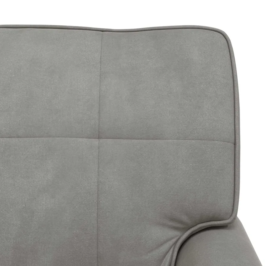 Chaise longue avec coussin Gris clair 91 x 157 x 91 cm Velours - 9