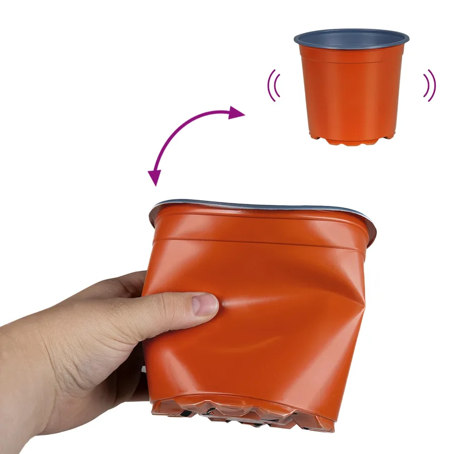 Pot à fleurs 200 pcs Terre cuite Ø 15 x 13 cm Plastique - 9