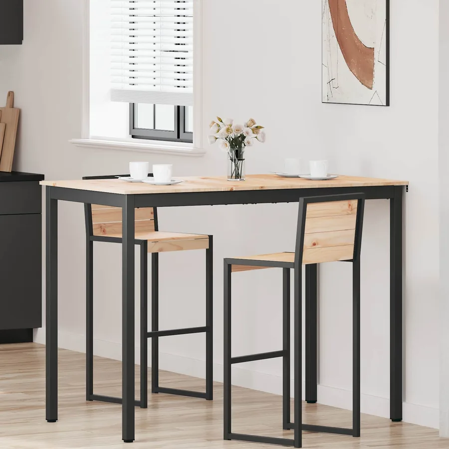 Table de bar Naturel 140 x 80 x 105 cm Bois de pin massif
