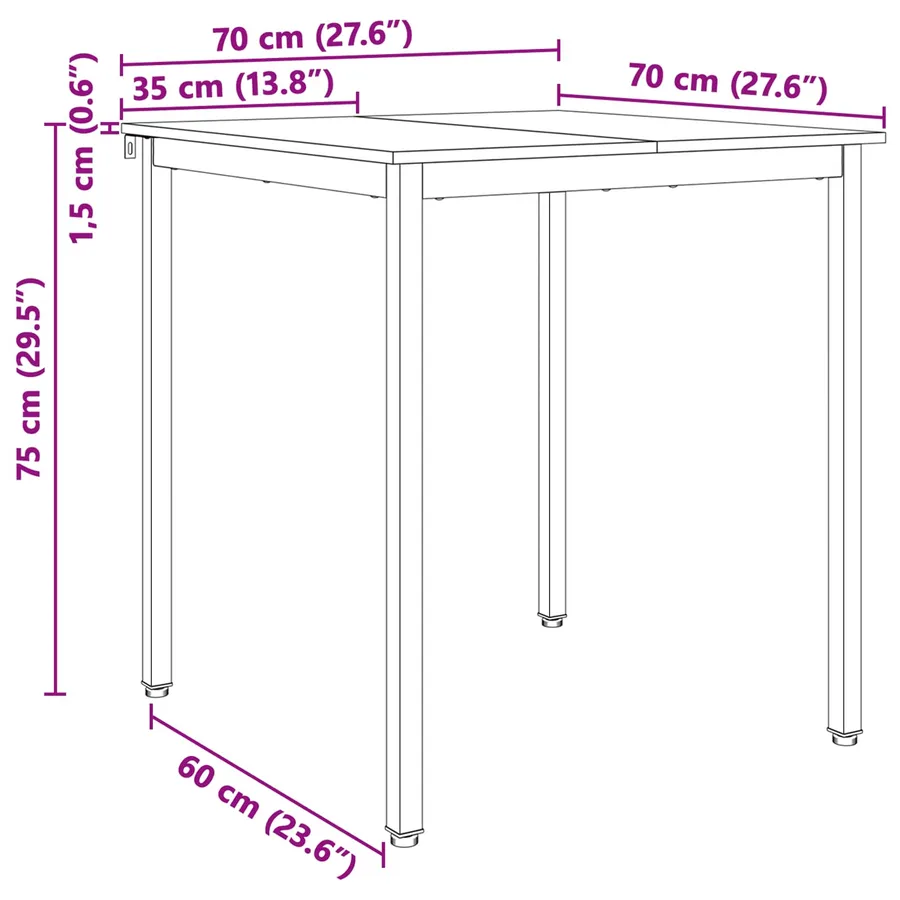Table de salle à manger / Table de repas Naturel - 11