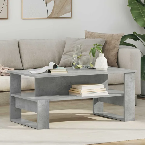 Table basse Gris béton 90 x 50 x 40 cm Bois d'ingénierie