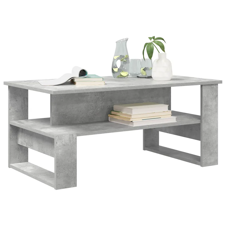 Table basse Gris béton 90 x 50 x 40 cm Bois d'ingénierie - 3