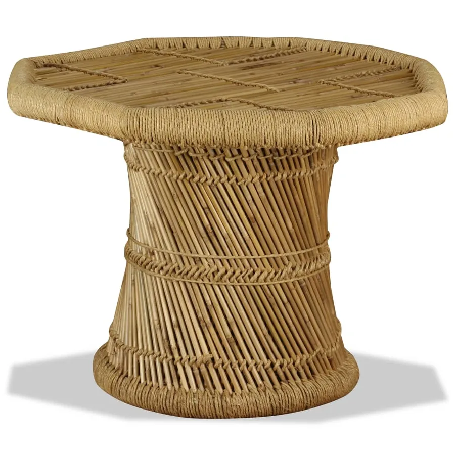 Table basse bambou octogonale 60 x 60 x 45 cm - 2