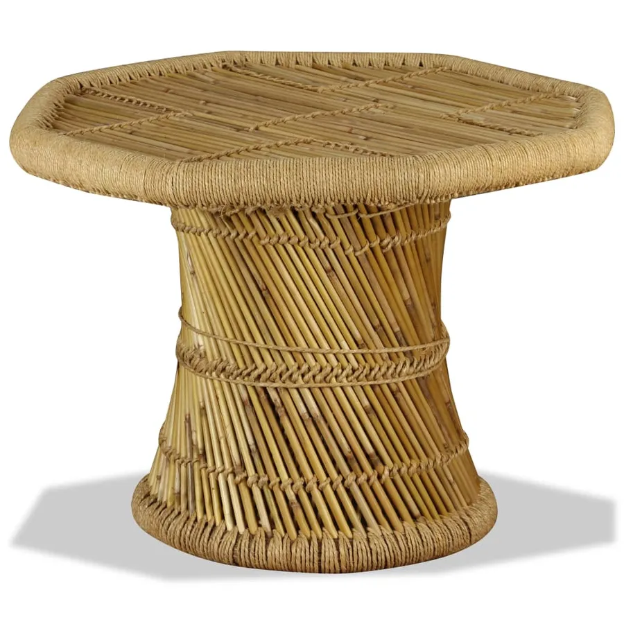 Table basse bambou octogonale 60 x 60 x 45 cm - 5