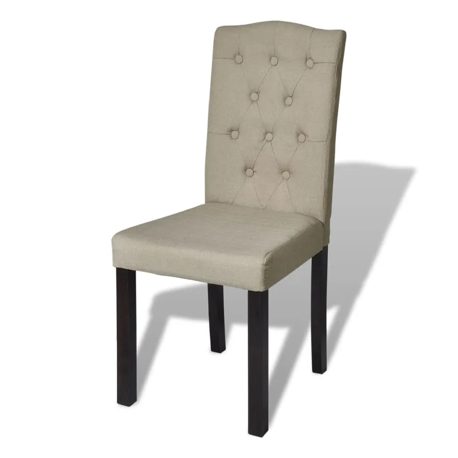 Chaises à manger lot de 4 poil de chameau tissu - 3