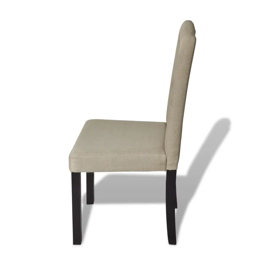 Chaises à manger lot de 4 poil de chameau tissu - 5