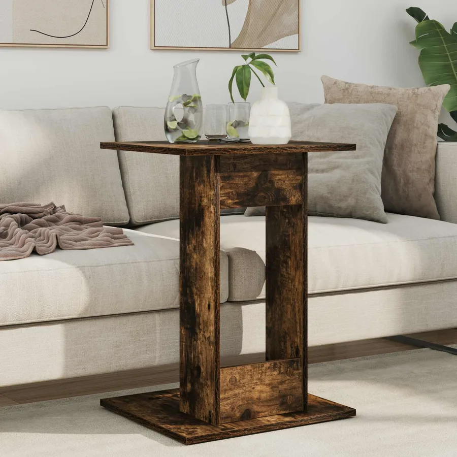 Table d'appoint Chêne fumé 45 x 40 x 62,5 cm Bois d'ingénierie - 4