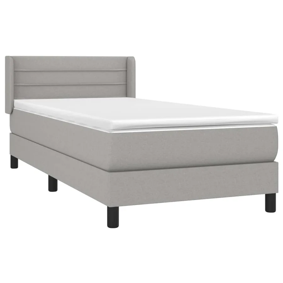 Sommier à lattes de lit avec matelas Gris clair 80x200 cm Tissu - 3
