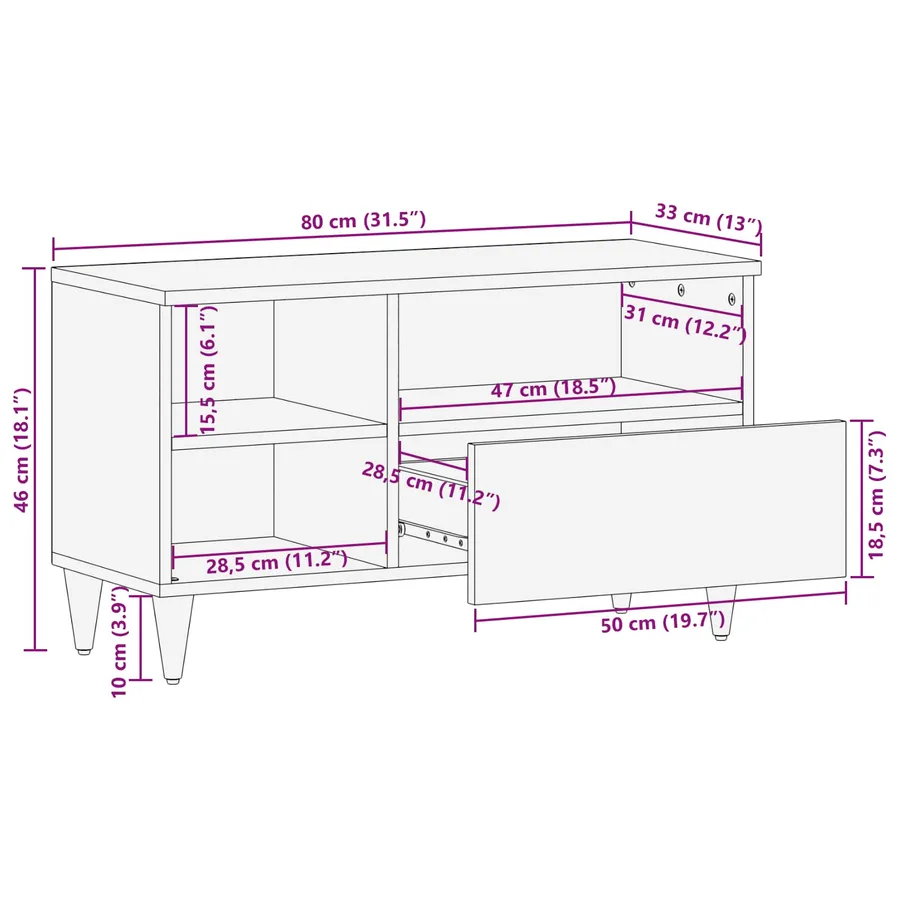 Armoires de rangement avec tiroir Multicolore 80 x 33,5 x 46 cm - 12